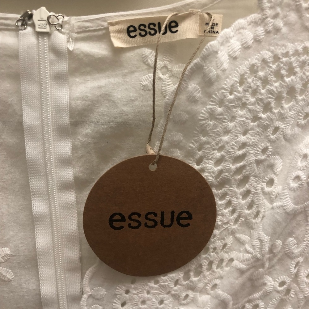 White Eyelet Hem Dress